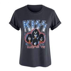 Alice Olivia Jeans Kiss Alive In '77 Short Sleeve Graphic T Shirt Faded Size‎ XS